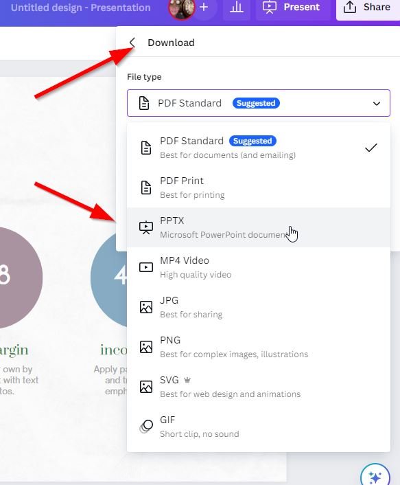 Canva PowerPoint format download