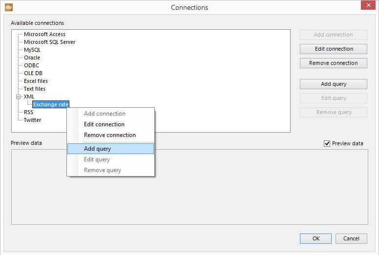 add a xml query to the presentation