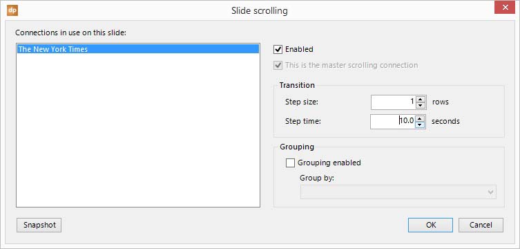 enable data scrolling for all articles on one slide