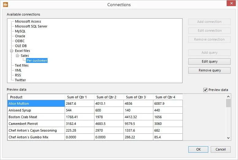 preview excel data in powerpoint