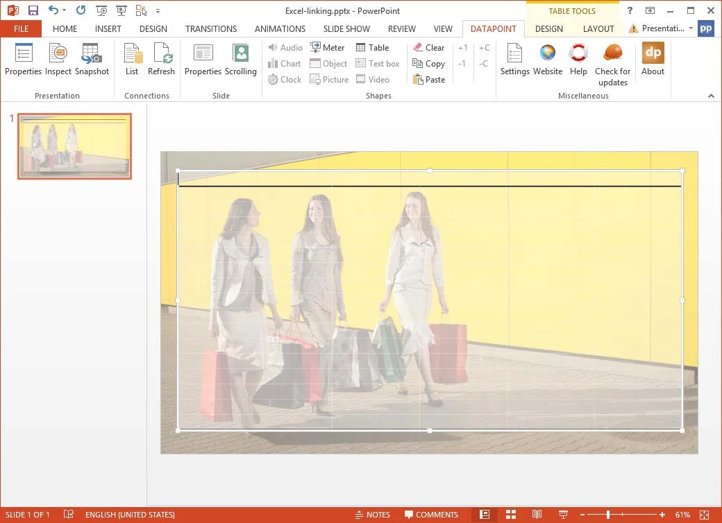 insert a normal table on your slide