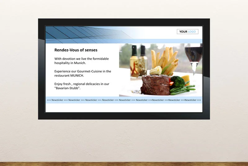 Free digital signage powerpoint template for hotel lobby