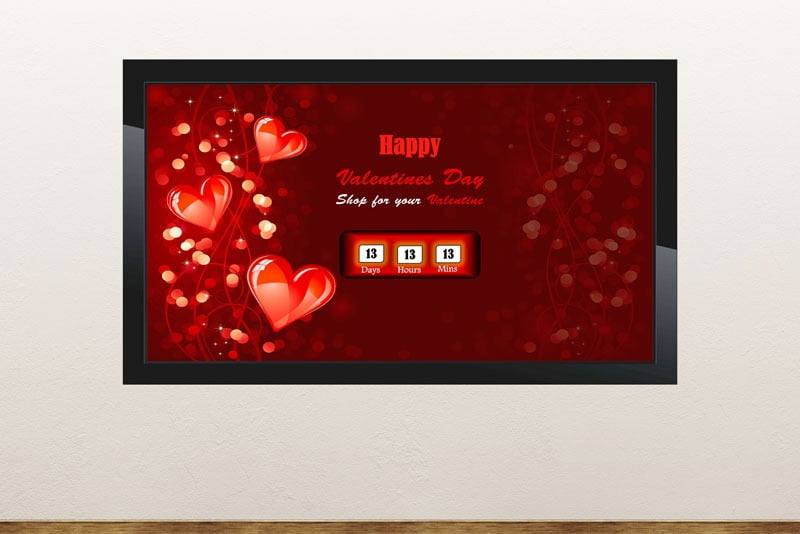 Free digital signage powerpoint template announce and to count down to Valentine