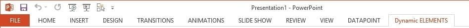 dynamic elements menu option embedded in powerpoint menu