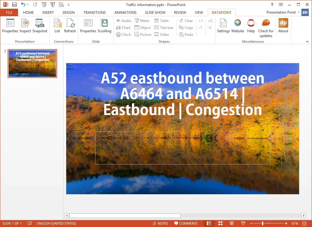 traffic info preview on your slide