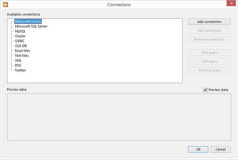 go to the microsoft access node in the connections overview form