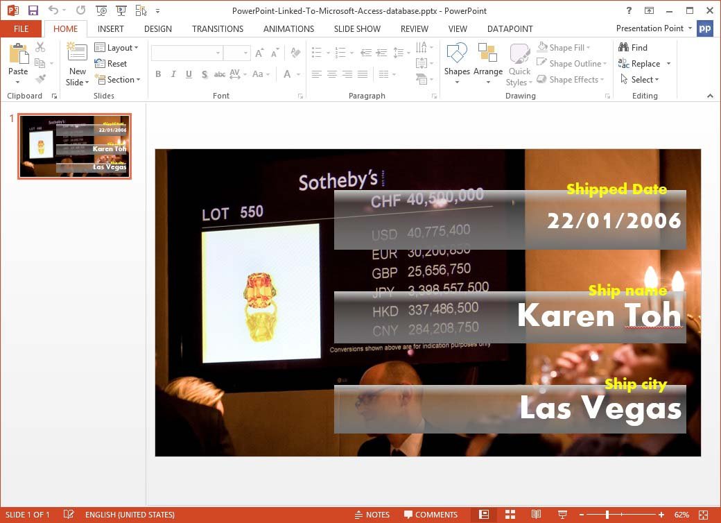 create a powerpoint presentation from access data