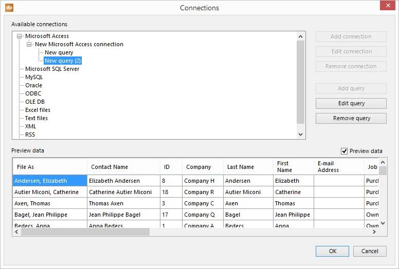 and preview again of the data before linking