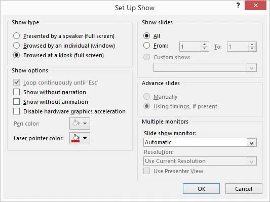 prepare slide show as traffic information screen 