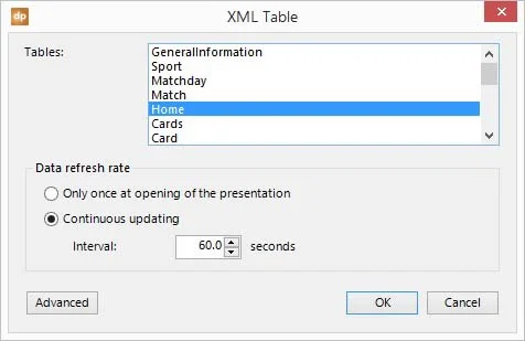 select home table from table list