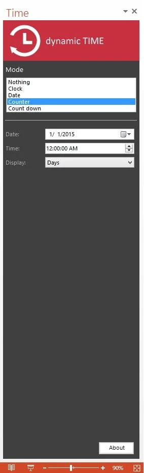 dynamic time set counter properties