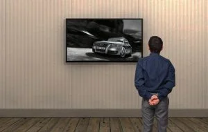 digital signage television screen with compute stick connected