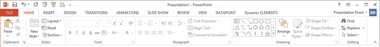 dynamic elements in powerpoint menu
