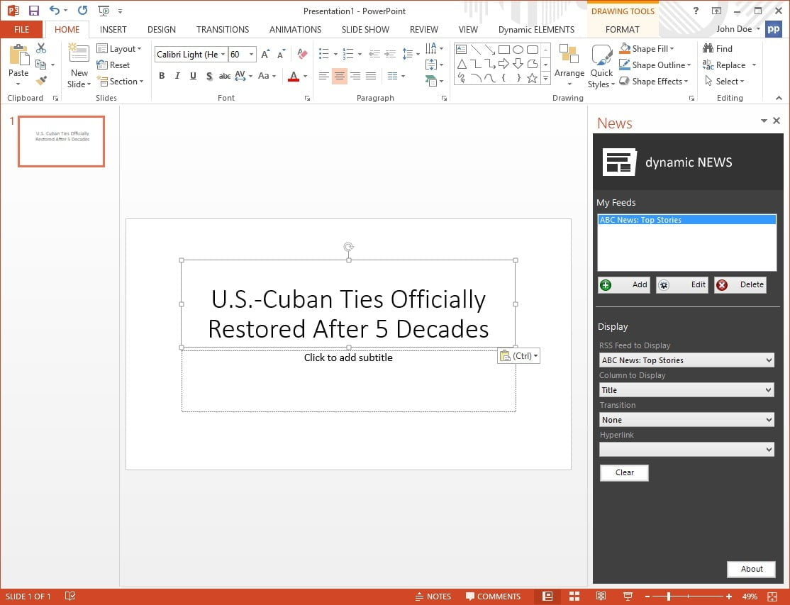 news-in-powerpoint-show-headline-in-textbox