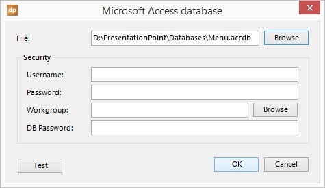example of absolute database linking in powerpoint