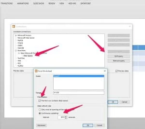 data driven powerpoint add query