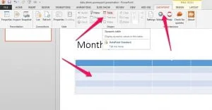 data driven powerpoint connect table