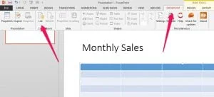 data driven powerpoint presentation menu