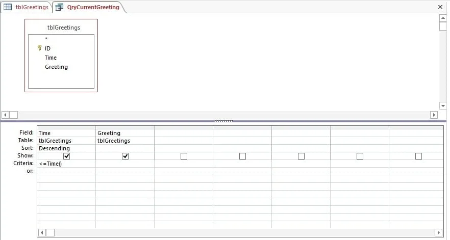 dynamic greetings query definition