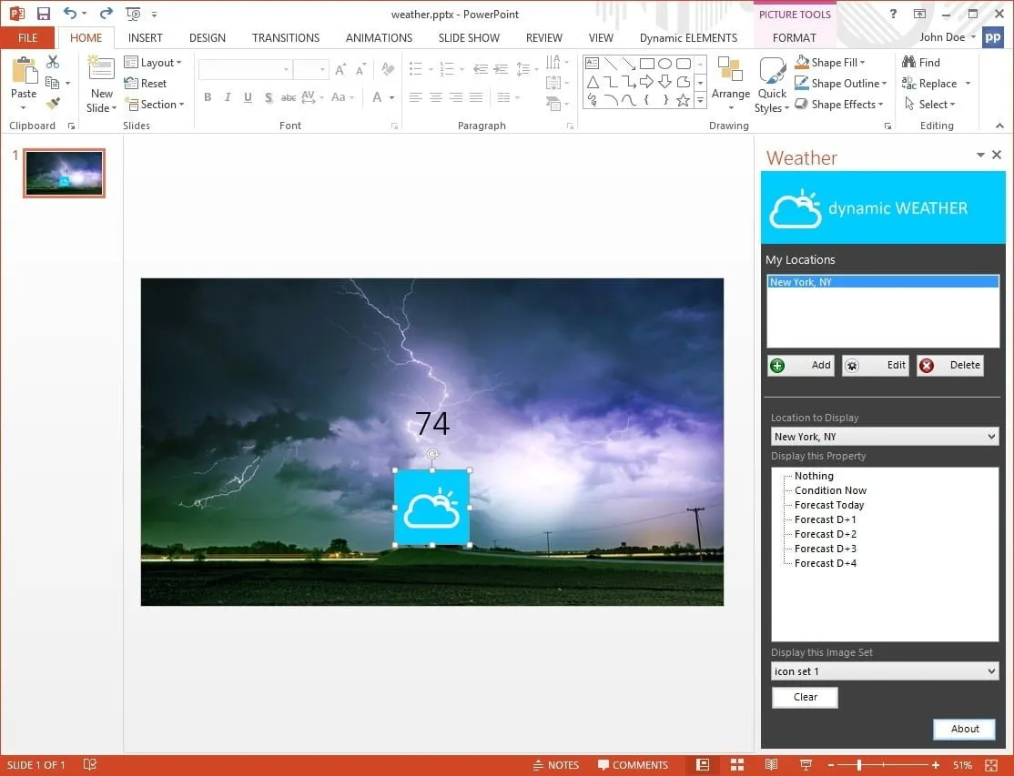 add temporary image to your slide