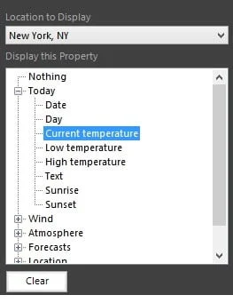 weather text box properties