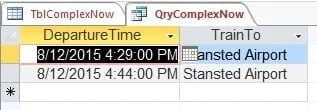 time restricted complex now query results