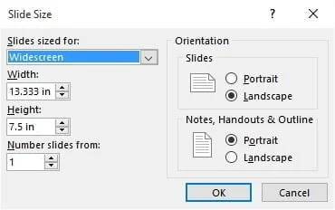 powerpoint resolution default slide size