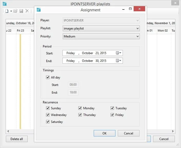 add new playlist to assignments