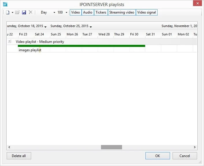 image playlist assigned to player agenda