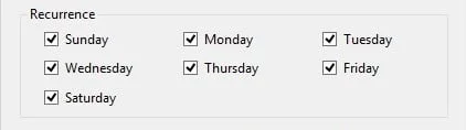 schedule days of week