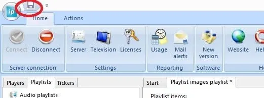 save playlist to server