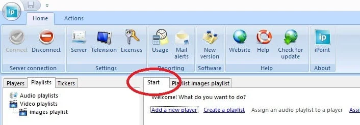 start tab of ipoint scheduler