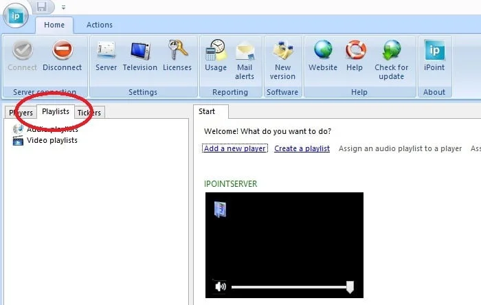 ipoint scheduler playlists tab