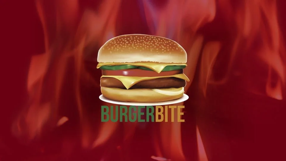 Premium PowerPoint Template for hamburger and take-away restaurants - company logo