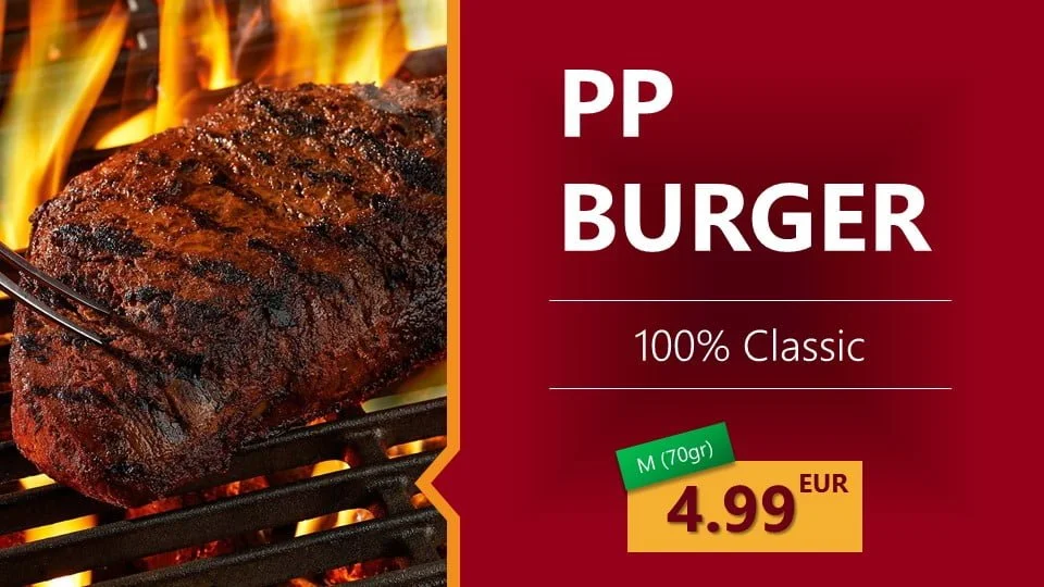 Premium PowerPoint Template for hamburger and take-away restaurants - hamburger