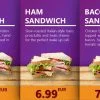 Premium PowerPoint Template for hamburger and take-away restaurants - sandwiches overview