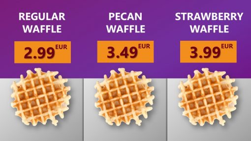 Premium PowerPoint Template for hamburger and take-away restaurants - overview waffles