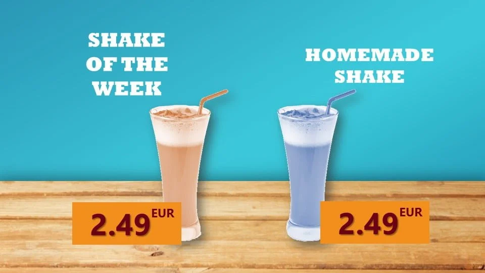 Premium PowerPoint Template for hamburger and take-away restaurants - shakes
