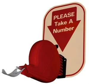 number dispenser for waiting queue, take a number