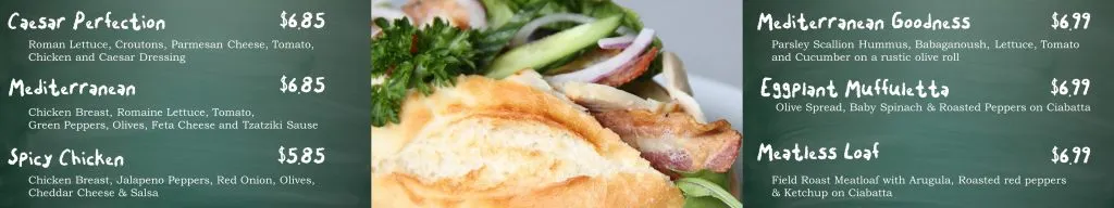 wide screen multiple monitors menu sandwiches