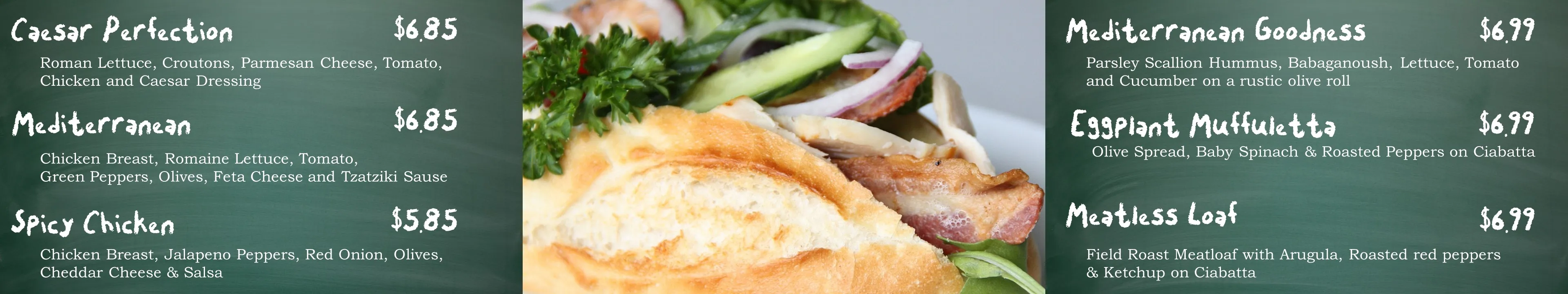 wide screen multiple monitors menu sandwiches