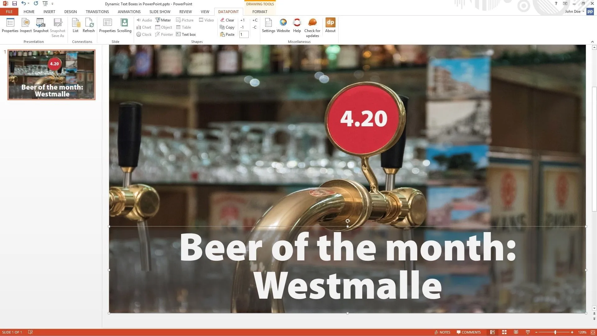 name linked to dynamic text box