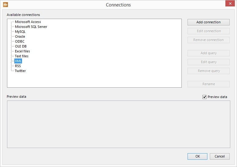 select xml node and add connection