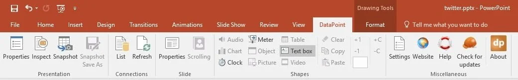 twitter text box properties