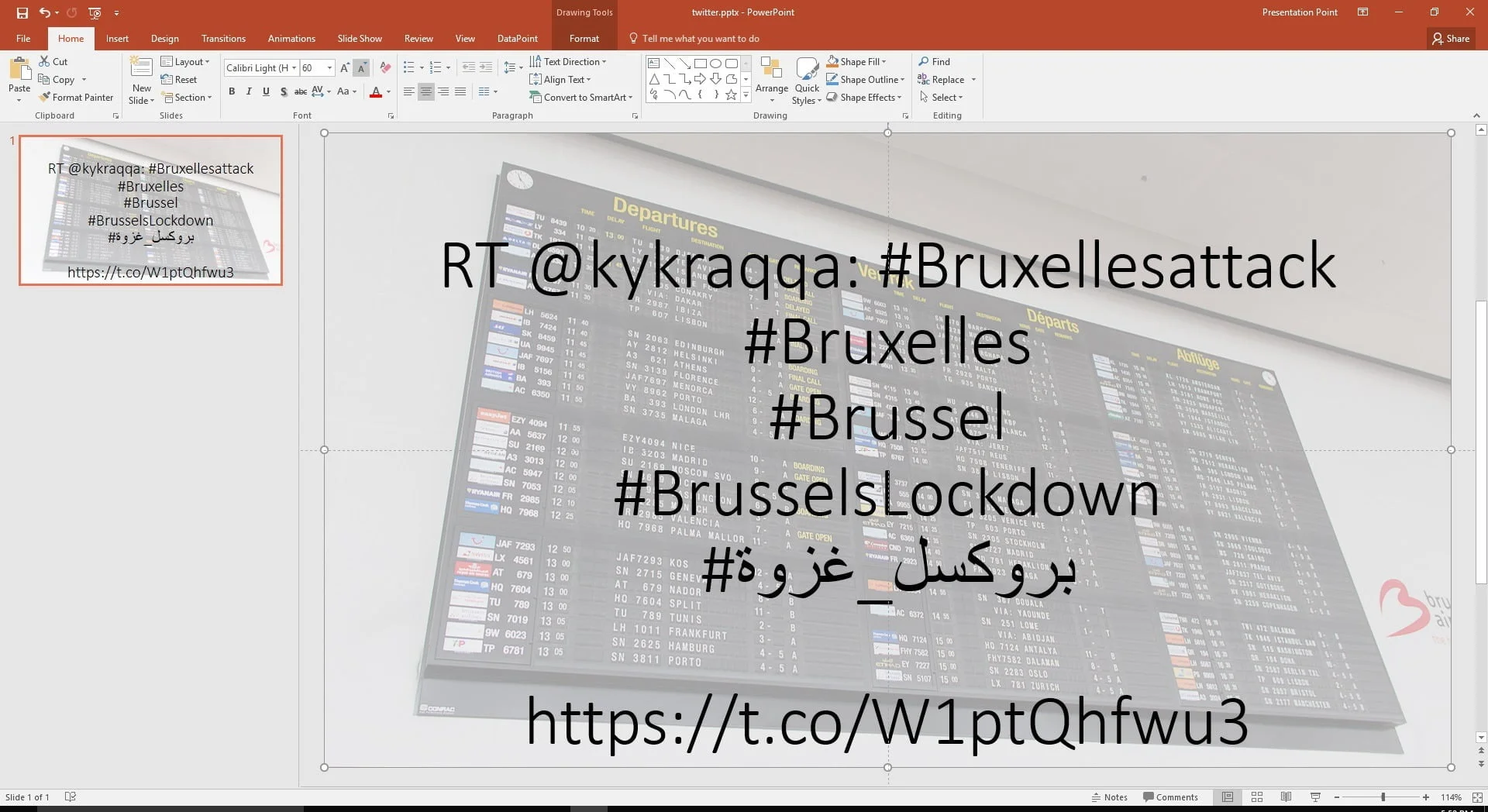tweet in powerpoint text box