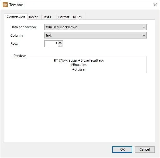 link twitter content to text box on your slide