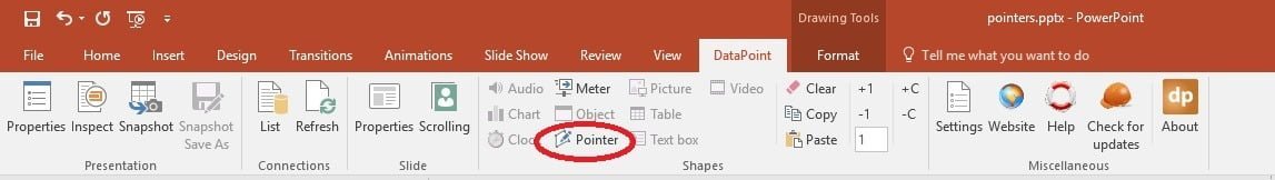 powerpoint presentation pointer options