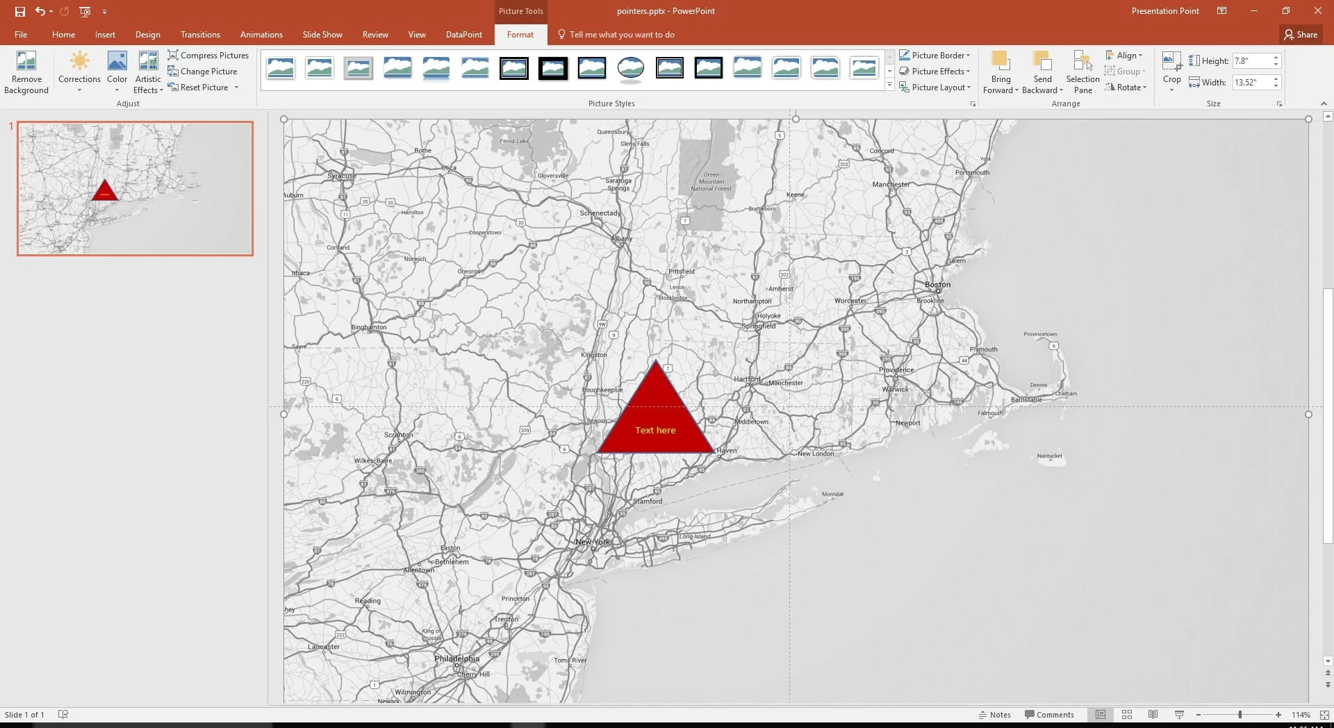 initial map with a normal shape
