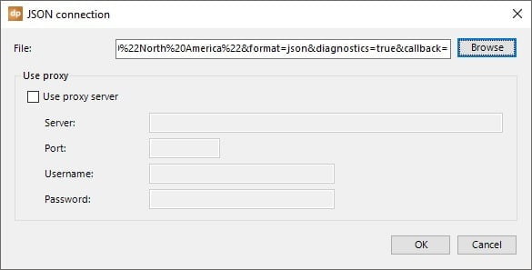 json connection url in datapoint