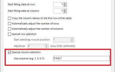 Flexible Column Selection for Dynamic Tables